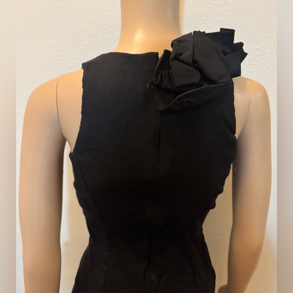 Jessica McClintock Sleeveless Black Ruffle Mini Dress - Size 4 - Picture 8 of 11